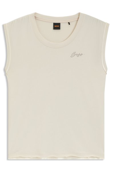 BOSS ORANGE Top aus Baumwoll-Jersey mit Kristall-Logo 10798095