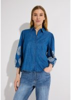 Vorschau: More & More Jeansbluse mit Stickerei 10836339