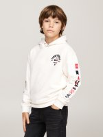 TOMMY HILFIGER Hoodie mit Logo am Ärmel und Druckknopf 10758386