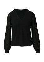 Vorschau: S.OLIVER BLACK LABEL Feinstrickpullover mit V-Ausschnitt und semitransparenten Ärmeln 10811286