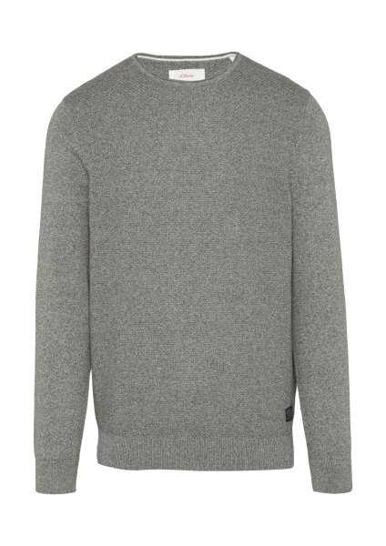 S.OLIVER Strickpullover mit Strukturmix und Logo-Patch 10776790