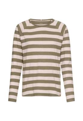 Camel Active Damen Langarmshirt Aus Organic Cotton – Regular Fit, Streifenmuster, Nachhaltige Basic