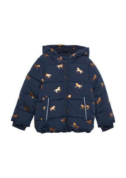 S.OLIVER Steppjacke mit schimmerndem Print und Fleecefutter 10760161