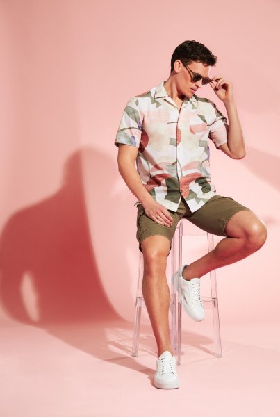COLOURS & SONS Kurzarmhemd mit Allover-Print 10785956