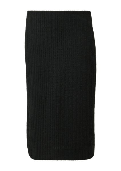 S.OLIVER Strukturierter Midi-Rock mit Elastikbund und Schlitz 10814743