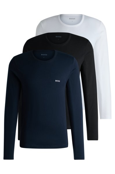 BOSS Dreier-Pack Longsleeves aus Baumwolle mit Logos 10755423