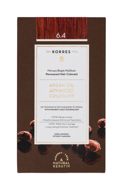 KORRES ARGAN OIL Hochentwickelte Haarcoloration Copper Dark Blonde / Dunkelblond Kupfer 6.4