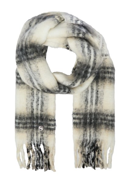 COMMA Karierter Schal mit Fransen 10811323