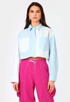 Vorschau: HUGO BLUE Regular-Fit Bluse in Cropped-Länge mit Streifen-Patches 10768853