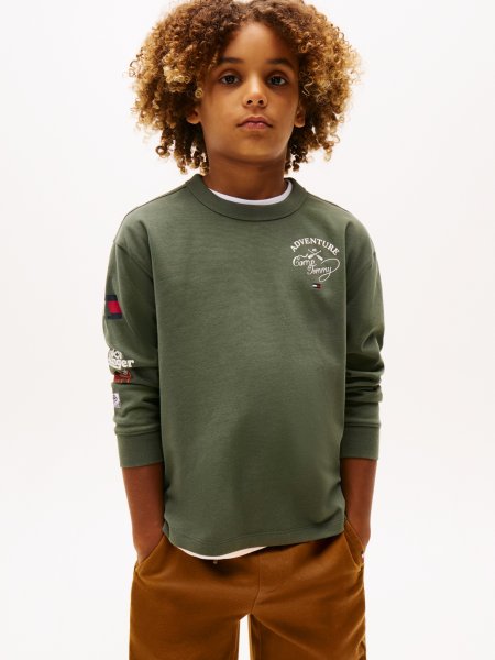 TOMMY HILFIGER Fleece-Sweatshirt mit TH-Wappen-Muster 10805200