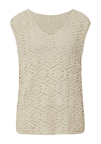 S.OLIVER BLACK LABEL Semitransparentes Tanktop aus Häkelspitze 10801746