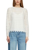Vorschau: Comma Feminine Baumwollspitzenbluse mit Raffdetail an der Schulter und herausnehmbarem Futter 10834696