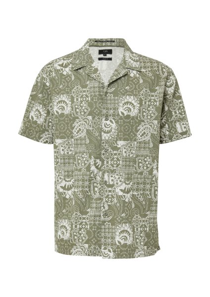 QS Resort Fit: Baumwollhemd mit All-over-Print 10803520