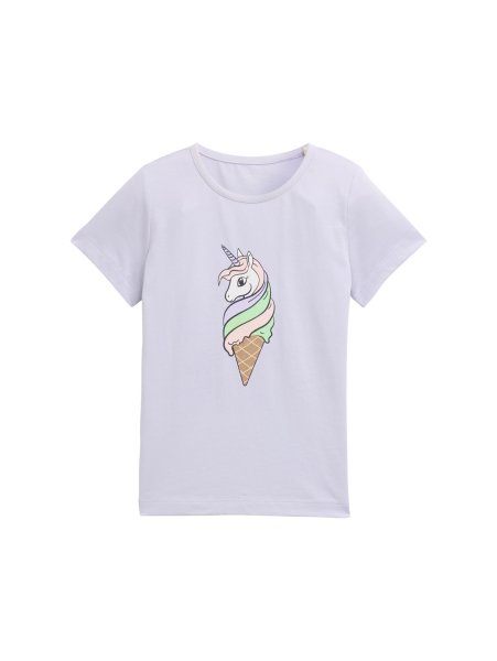 TOM TAILOR DENIM T-Shirt mit Glitzer-Print 10810383