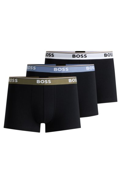 BOSS Dreier-Pack eng anliegende Boxershorts aus Stretch-Baumwolle mit kurzem Bein und Logos am Bund 10751103