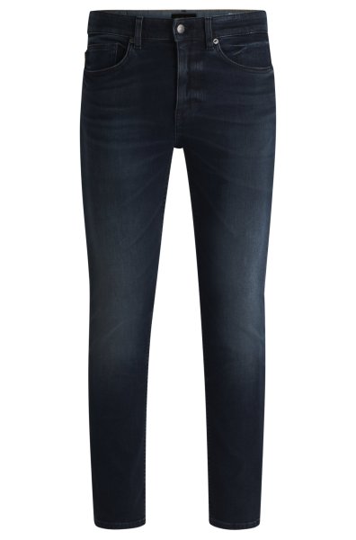 BOSS ORANGE Delaware Slim-Fit Jeans aus strukturiertem blauschwarzem Denim 10769096