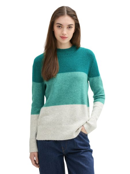 TOM TAILOR DENIM Strickpullover mit Colour Blocking 10783169