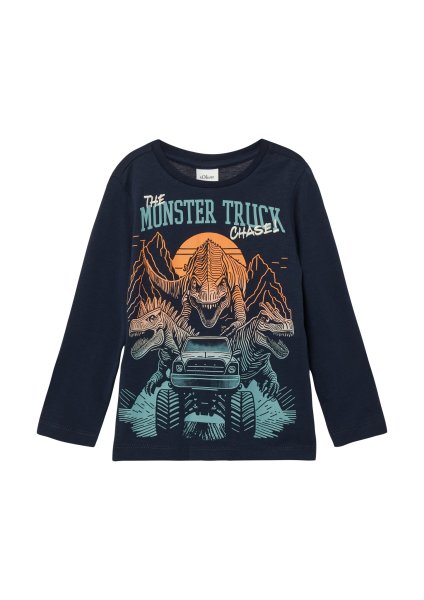S.OLIVER Longsleeve mit großem Dino-Print und Stickerei-Details 10814543