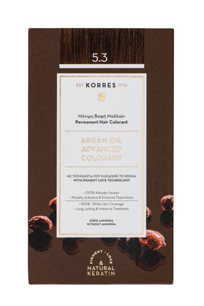KORRES ARGAN OIL Hochentwickelte Haarcoloration Golden Honey Light Brown / Hellbraun Gold 5.3
