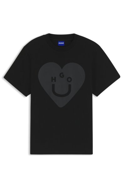 HUGO BLUE T-Shirt aus Baumwoll-Jersey mit Happy HUGO Grafik 10797949