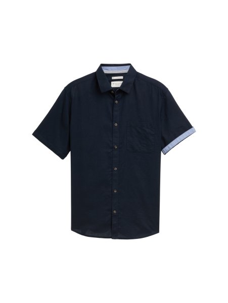 TOM TAILOR Regular Fit Kurzarmhemd mit Leinenanteil 10810453