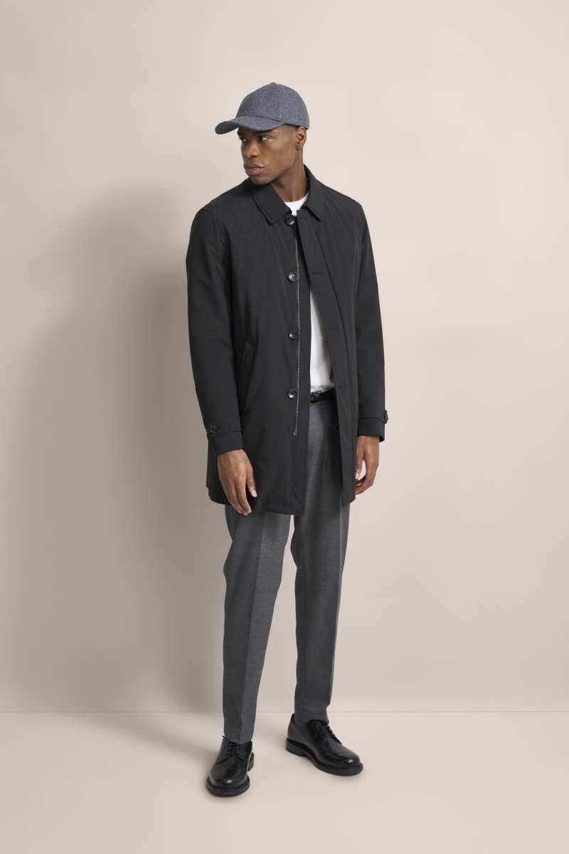 Bugatti Herren Wollmantel - Eleganter Wintermantel Mit Westeneinsatz