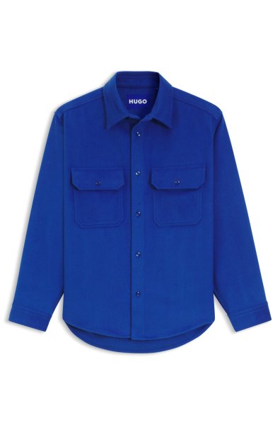 HUGO BLUE Oversized Hemd aus gebürstetem Flanell 10755461