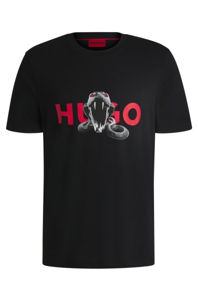 HUGO RED Oversized T-Shirt aus Baumwolle mit Tier-Grafik 10768353