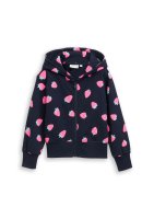 Vorschau: Tom Tailor Denim Cropped Hoodie Sweatjacke mit Erdbeer-Print 10853037