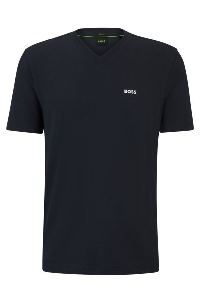 BOSS GREEN Regular-Fit T-Shirt aus Stretch-Baumwolle mit Kontrast-Logo 10730040