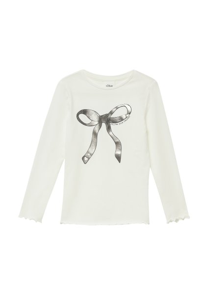 S.OLIVER Jerseyshirt im Slim Fit mit Folienprint und Rollkante 10811125