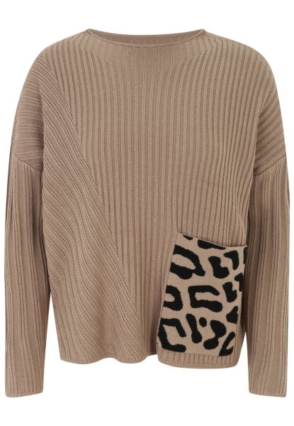 DORIS STREICH Strick-Pullover mit Leo-Tasche und Mustermix 10766938