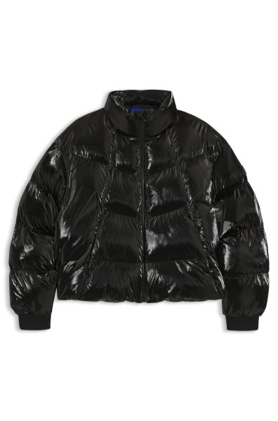 HUGO BLUE Hochglänzende Steppjacke mit Logo-Aufnäher aus Silikon 10805069