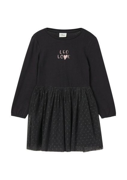 S.OLIVER Kurzes Kleid mit Mesh-Rock und Glitzerprint 10811143