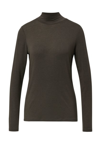 COMMA Semitransparentes Rollkragenshirt aus Woll- und Lyocellmix 10814826