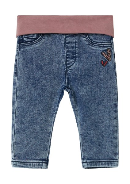 S.OLIVER Elastische Jeans mit Umschlagbund und Stickerei 10811254