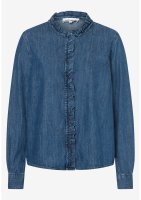 Vorschau: More & More Jeansbluse mit Rüsche 10828818