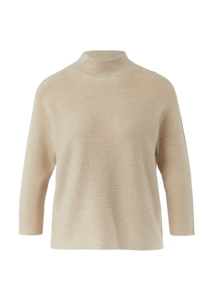 COMMA Strickpullover mit Stehkragen und 3/4-Fledermausärmeln 10811266