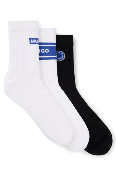 HUGO BLUE Dreier-Pack kurze Socken aus Baumwoll-Mix 10782537