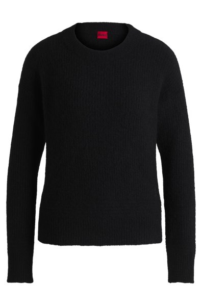 HUGO RED Relaxed-Fit Pullover mit gestricktem Linienmuster 10769239