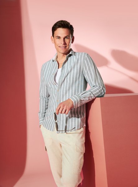 COLOURS & SONS Hemd in Leinen Optik 10789300