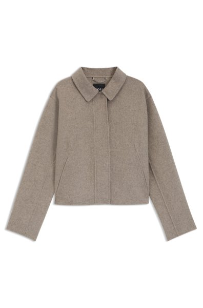 BOSS Regular-Fit Mantel aus einem Wollgemisch mit Melange-Effekt 10798243