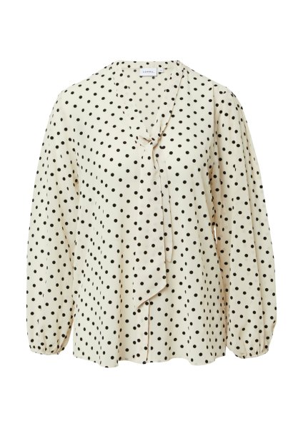 COMMA Semitransparente Chiffonbluse mit Polka Dots und abnehmbarer Schluppe 10814829