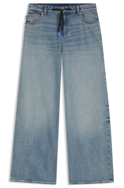 HUGO BLUE Baggy-Fit Jeans mit Tunnelzug und Happy HUGO Logo 10805061