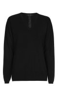 Vorschau: XANDRES Schwarzer Cashmere Pullover mit V-Ausschnitt 10795975