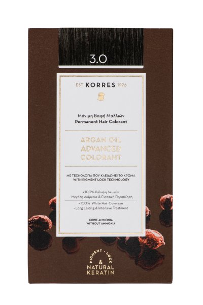 KORRES ARGAN OIL Hochentwickelte Haarcoloration Dark Brown / Dunkelbraun 3.0