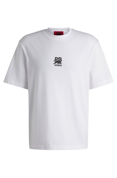 HUGO RED HUGO x RB T-Shirt aus Baumwoll-Jersey mit Carbon-Stealth-Logo 10782473