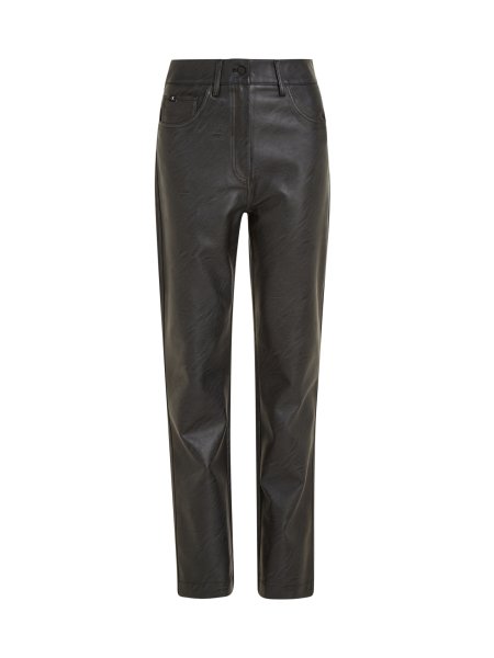 CALVIN KLEIN JEANS High Rise Straight Kunstleder-Hose 10728329