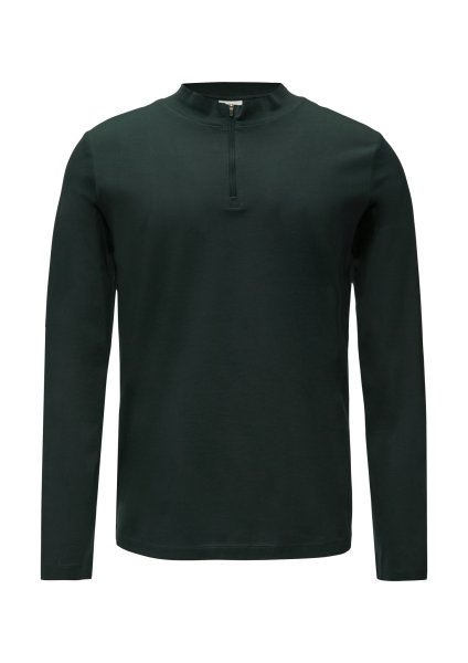 S.OLIVER BLACK LABEL Langarmshirt mit Reißverschluss aus mercerisierter Baumwolle 10761159