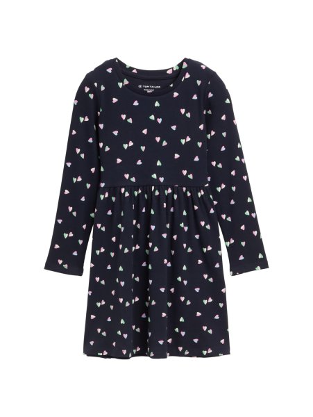 TOM TAILOR DENIM Kurzes Kleid mit Herz-Allover-Print 10819492